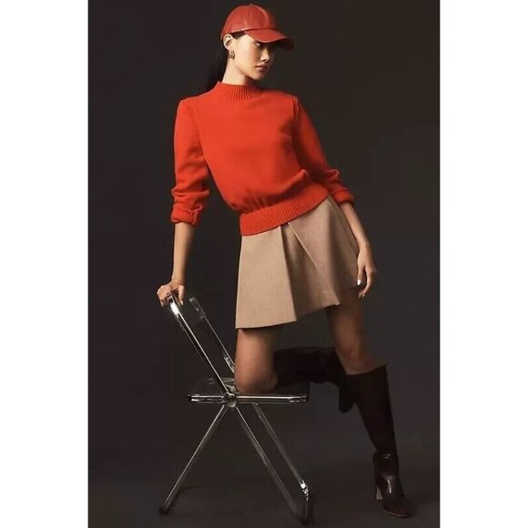 Anthropologie Mare Mare Twofer Mock-Neck Sweater Dress Red Size Small - Picture 3 of 11